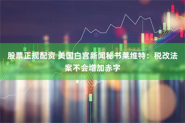 股票正规配资 美国白宫新闻秘书莱维特：税改法案不会增加赤字